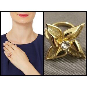 💕TED BAKER LONDON💕 Gold Glitter Enamel Breeze Ring S/M NWT